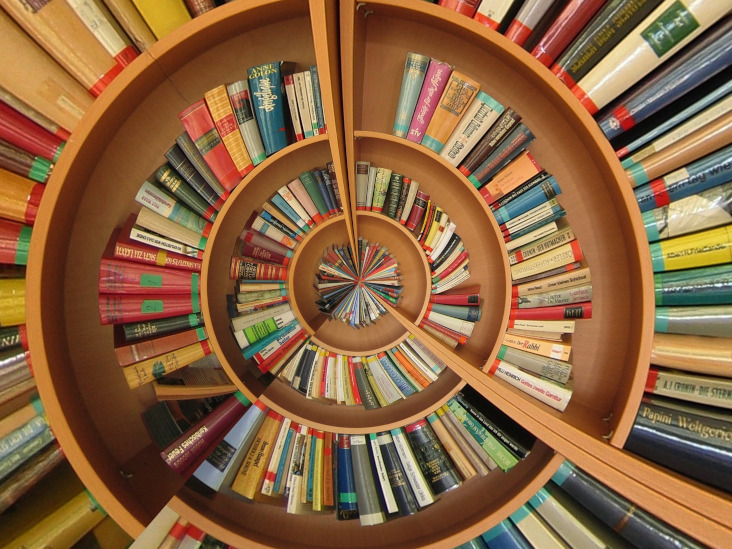 Image of books in a circle